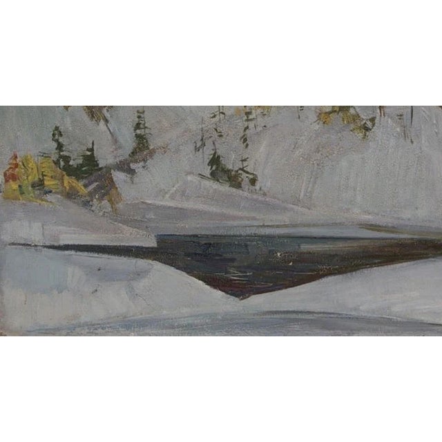 Original Winter Landscape Oil Painting, Ukrainian Soviet Art by Belov (1969) 70-134 For Sale - Image 4 of 6