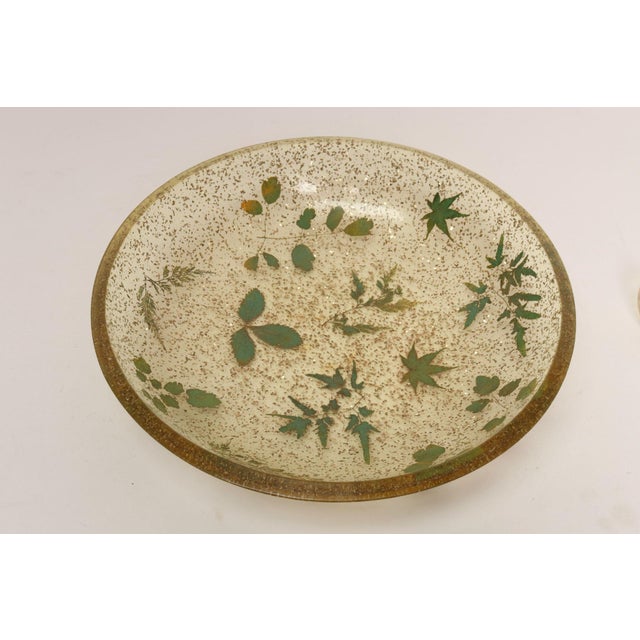 Vintage Botanical Motif Resin / Acrylic Salad Bowl and Servers / Tongs Set by Bilmar - 3 pcs For Sale - Image 9 of 18