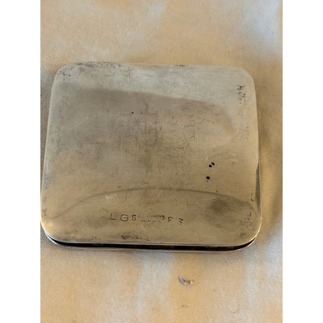 Mid 20th Century Vintage Sterling Silver Compact Case With Map of Palestine & Israel For Sale - Image 5 of 6