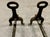 Rustic Antique Rustic Cast Iron Fireplace Andirons—A Pair For Sale - Image 3 of 5
