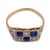 Traditional 1910s Edwardian Synthetic Sapphire Diamond 18k Yellow Gold Checkerboard Ring, Size 6.25 For Sale - Image 3 of 6