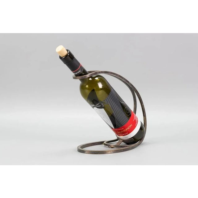 Metal Art Deco French Silvered Brass Bottle Holder For Sale - Image 7 of 18