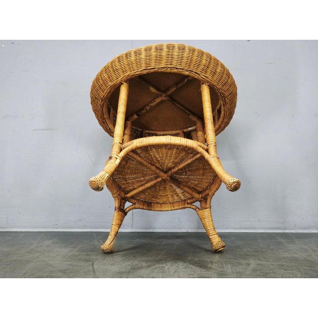 Vintage Italian Rattan and Wicker Lounge Set, 1950s, Set of 5 For Sale - Image 3 of 18