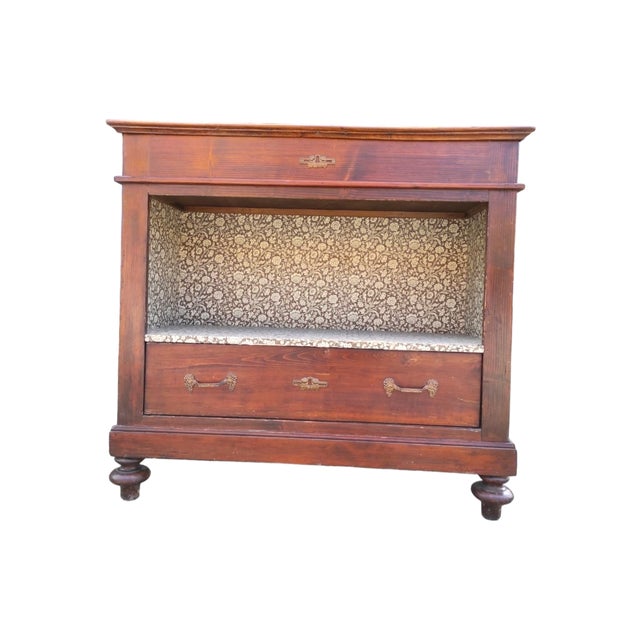 Wood Chest of Drawers in Fir Wood, Late 19th Century For Sale - Image 7 of 11