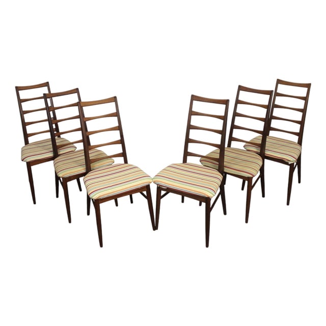 Mid 20th Century Set of Six Latter Back Chairs by Moreddi Inc. For Sale