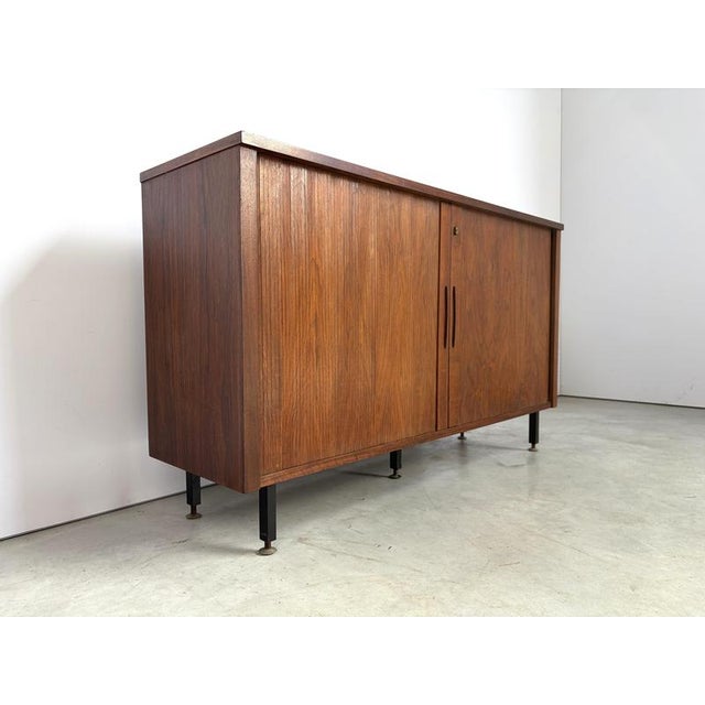 Black Mid-Century Modern Tambour Door Sideboard, 1960s For Sale - Image 8 of 11