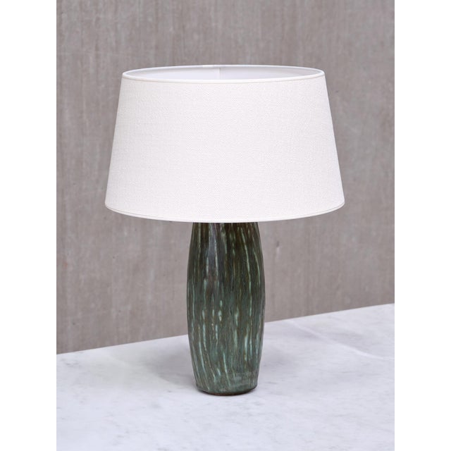 Metal Rubus Green Ceramic Table Lamp by Gunnar Nylund for Rörstrand, 1960s For Sale - Image 7 of 12