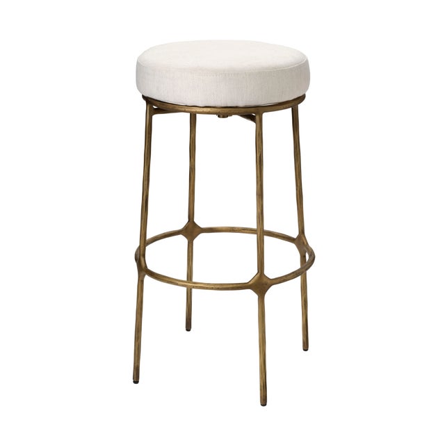 Jamie Young Jamie Young Asteria Iron Bar Stool, Antique Brass For Sale - Image 4 of 4