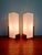 Pair of rectangular teak wall sconces with satin white opaline glass shades, designed by louis kalff, aurey model, for...