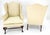 Mid 20th Century Pair of Hickory c1960s Very fine Mahogany Queen Ann Bases Arm Wingback Chairs For Sale - Image 5 of 16