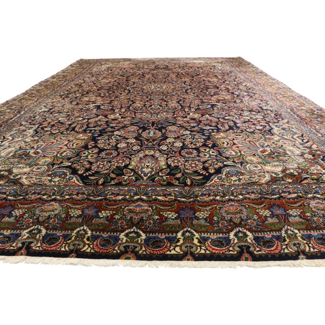 Baroque Antique Hamadan Persian Rug, 10'11 X 18'08 For Sale - Image 3 of 9