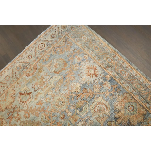 Antique Zabihi Collection Persian Mahal Light Blue Field Rug - 7' x 10' For Sale - Image 9 of 12
