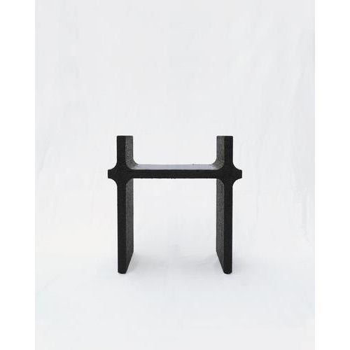 Black curul chair, mdf and 3d printed petg, furniture by arthur bitsch dimensions: w 60 x d 40 x h 63 cm. Materials: mdf,...