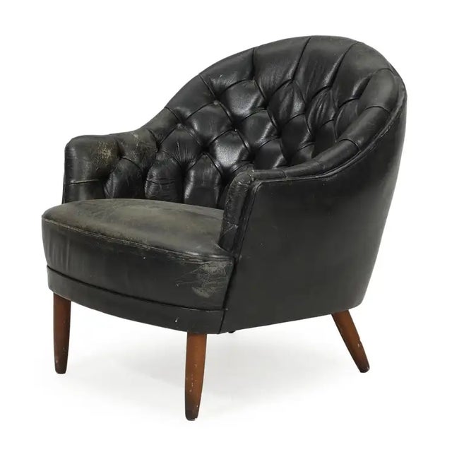 Very cool and rare 1940s lounge chair attributed to Master Furniture Maker Georg Kofoed of Copenhagen. This beautiful may...
