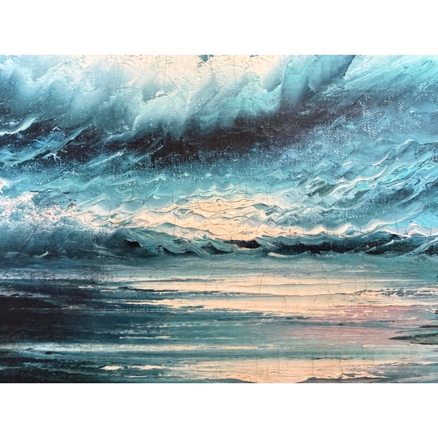 Late 20th Century Roal English Seascape Oil Painting Vintage Ocean Waves Coastal Marine Art For Sale - Image 5 of 13