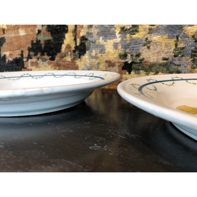 Ceramic 1990s Italian Hand Painted Round Ceramic Fish Wall Plates - Set of 2 For Sale - Image 7 of 13