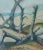 1960s Driftwood on the Beach, Mid Century Coastal Landscape by Genevieve Rogers For Sale - Image 5 of 7