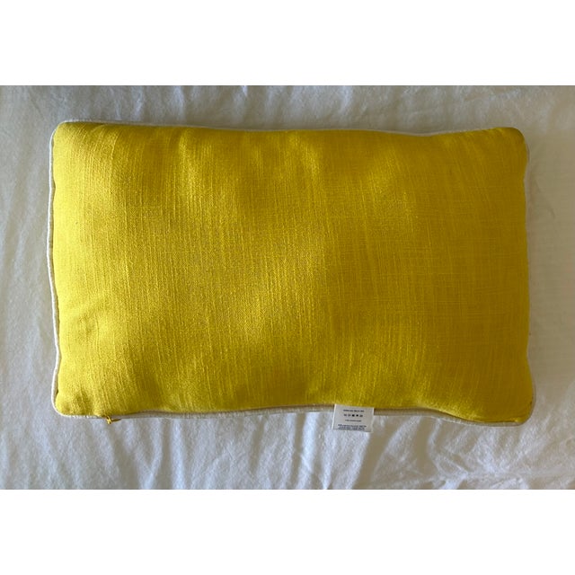 Hollywood Regency Jonathan Adler Yellow Greek Key Decorative Pillow For Sale - Image 3 of 8