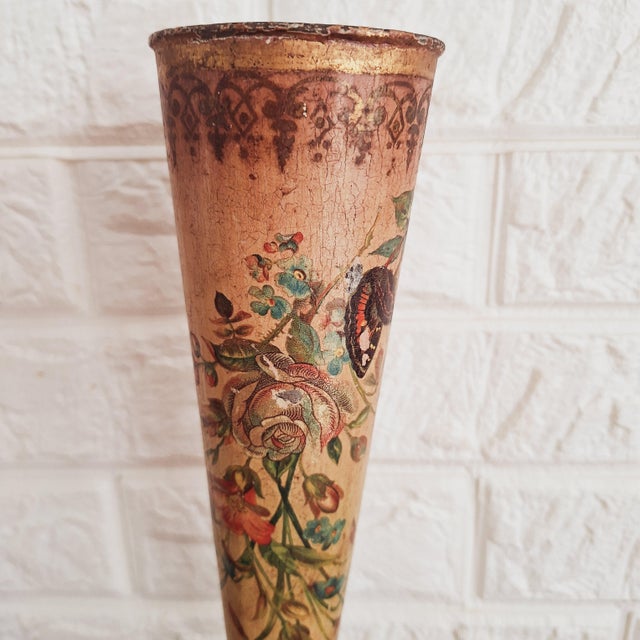 Antique French Toleware Conical Flower Vases, Set of 2 For Sale - Image 11 of 18