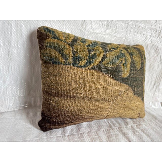 Baroque 17th Century Flemish Tapestry Fragment Pillow For Sale - Image 3 of 4