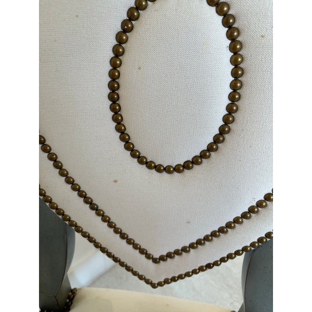 Wood 1940s Pair of Hollywood Regency Shield Back Side Chairs For Sale - Image 7 of 7