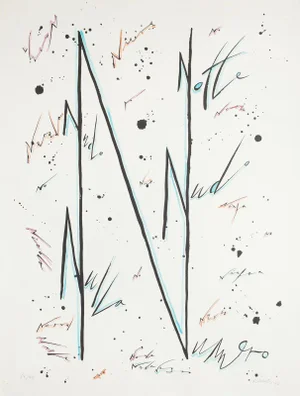 Letter N - Variation - Hand-Colored Lithograph by Raphael Alberti - 1972 1972