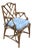 Chinese Chippendale Fretwork Bamboo Armchair Desk Chair With Cushion For Sale