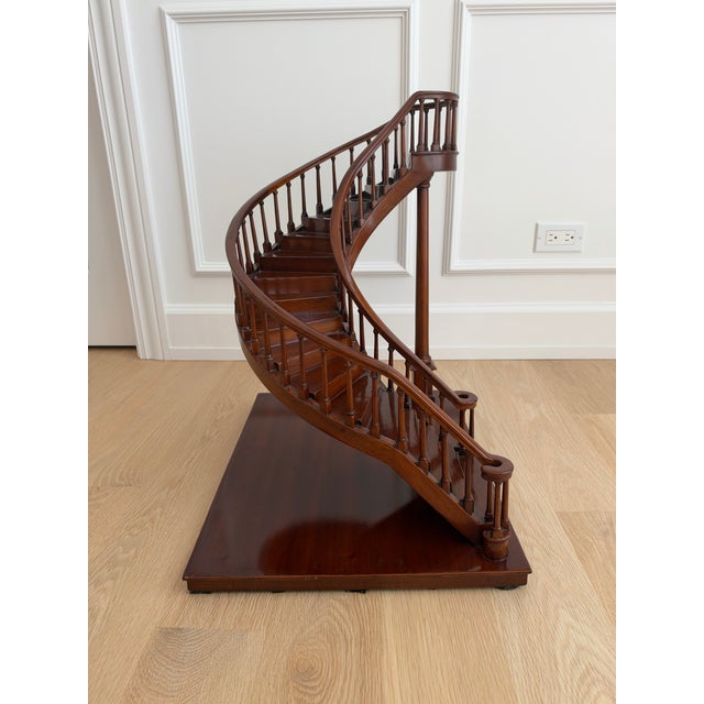Maitland - Smith Vintage Mahogany Curved Staircase Architectural Model Sculpture, Maitland-Smith Style For Sale - Image 4 of 10