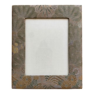 Vintage Japanese Silk Brocade Picture Frame For Sale