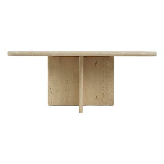 Italian Coffee Table in Travertine, 1980s For Sale