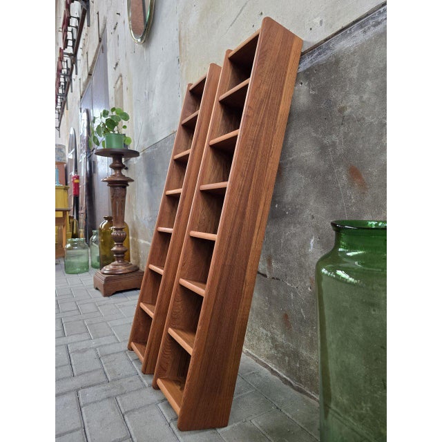 Mid-Century Modern Danish CD Storage Rack in Teak, 1980s For Sale - Image 3 of 12