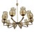 Vintage Chandelier in Brass and Etched Glass, 1950s For Sale