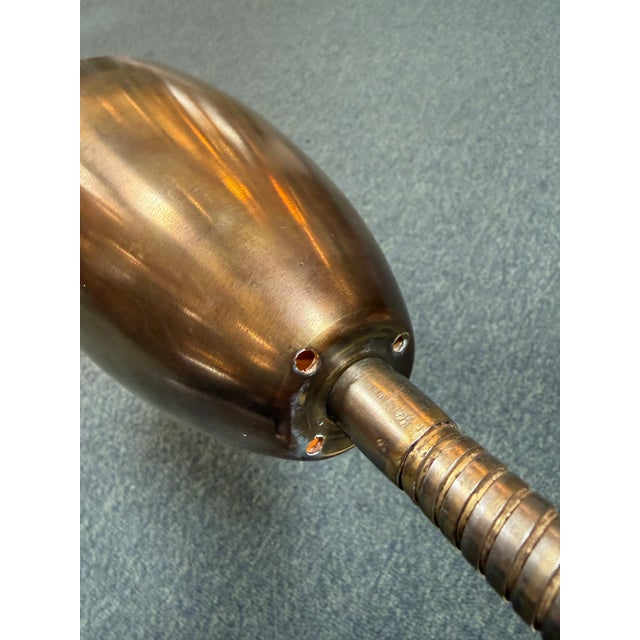 Mid 20th Century Brass Gooseneck Table Lamp, Mid Century Modern For Sale - Image 5 of 12
