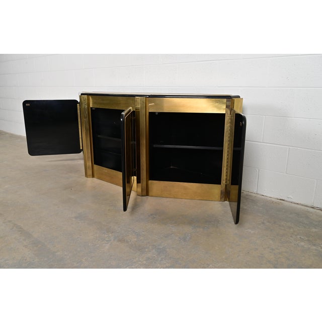 Bernhard Rohne for Mastercraft Acid Etched Brass "Tree of Life" Sideboard Credenza, 1970s For Sale In South Bend - Image 6 of 15