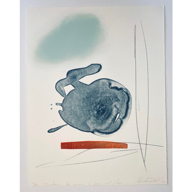 Abstract 1993 Guylaine Doucet Abstract Lithograph and Woodcut For Sale - Image 3 of 3