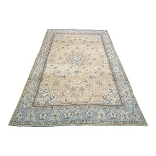 1930s Vintage Hand-Knotted Keshan Area Rug For Sale