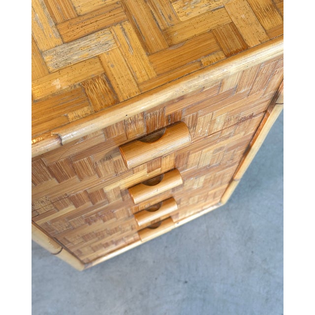 1970s Vintage Bamboo Chest of Drawers, 1970s For Sale - Image 5 of 10