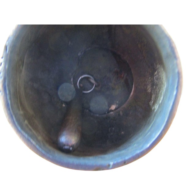 Intricate Bronze Pheasant Bird on Apple With Ladybug Antique Table Bell For Sale - Image 10 of 12