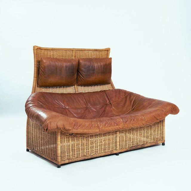 Montis Rattan Leater Rock Sofa by Gerard Van Den Berg for Montis, 1970s For Sale - Image 4 of 18