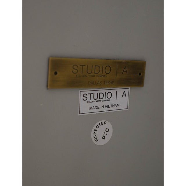 Studio a Modern Textured Canvas Mirror Top Pedestal For Sale - Image 10 of 10