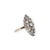 Antique Edwardian 14k White Gold 1.01ctw Diamond Elongated Navette Cocktail Ring, Size 5.75 For Sale - Image 4 of 8
