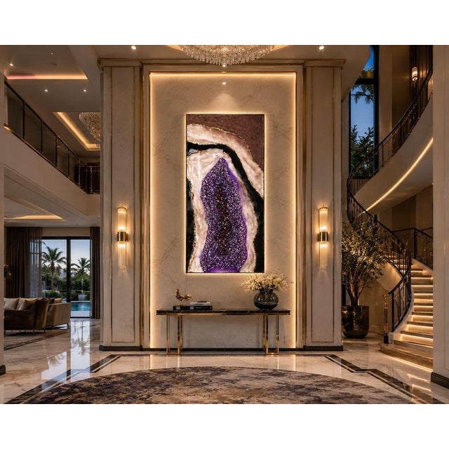 Not Yet Made - Made To Order Violet Halo Illuminated Wall Art in Amethyst and Quartz by Sev Art Gallery For Sale - Image 5 of 6
