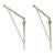Pair of Nickel Plated Brass Wall Mount Shelf Brackets For Sale
