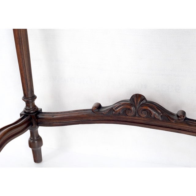 Petit Heavily Carved Walnut Cherubs Rope Edge Two Piece Console Table Shelf MINT For Sale - Image 15 of 18