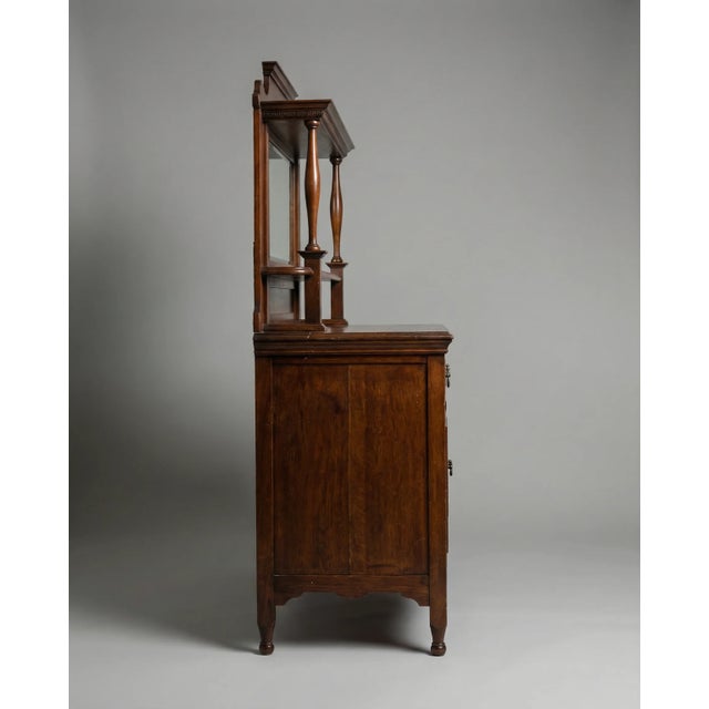 Traditional Antique Oak Sideboard with Mirror Back (Buffet Cabinet) For Sale - Image 3 of 3