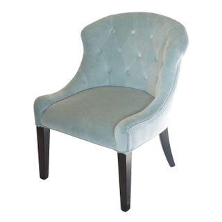 Blue Tufted Accent Chair For Sale