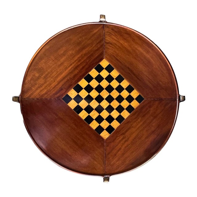 Late 19th Century An Anglo Indian Circular Inlaid Game Table With Hinged Flip Top For Sale In San Francisco - Image 6 of 10
