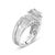 Contemporary Sterling Silver 1.0 Cttw Diamond Composite Head Bridal Engagement Ring Set - Size 7 For Sale - Image 3 of 6