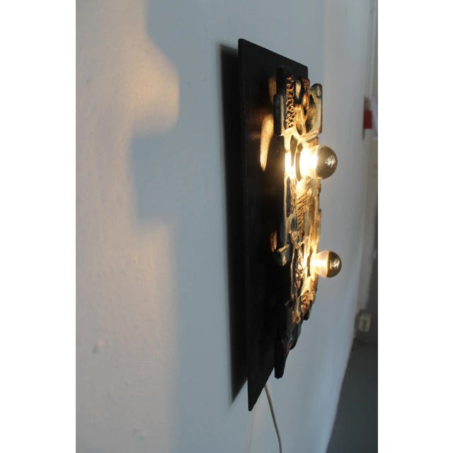 Vintage Brutalist Wall Light Sculpture For Sale - Image 10 of 15