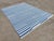 Mid-Century Modern Handmade Cotton Striped Rug, Up Down Stripe Blue and White - 11'x11' For Sale - Image 3 of 10